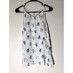 EVA MENDES NY&C umbrella sleeveless blouse FLAWED